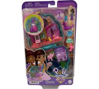 Polly Pocket Coffret jardin de paons 35e, 2 mini poupées, 12 accessoires Set de voyage, animaux, petits singes, Mattel HWN97