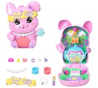 Polly Pocket Coffret Jardin Lapin Jouet de voyage avec 1 mini-figurine, lapins, nourriture et accessoires de mode, JCR40