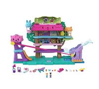 Polly Pocket Coffret La Maison dans Les Arbres Pollyville, Mini Figurines Polly et Shani, 5 étages, Animaux, Accessoires, Jouet Enfant, Dès 4 Ans, HJJ98