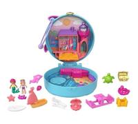 Polly Pocket - Coffret la plage du dauphin, avec Polly et sirène, 5 surprises et 13 accessoires - Mini-poupée - Dès 4 ans