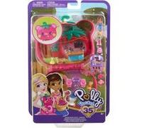 Polly Pocket - Coffret Maison Ourson Fraise avec Jardin - Pique Nique, aventures surprises - Set Mini Figurines + carte animaux