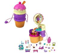 Polly Pocket Coffret Multifacettes Glace , Mini-Figurines Polly et Lila, 25 Accessoires Surprise, Jouet pour Enfant, HFR00