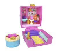 Polly Pocket Coffret multifacettes avec Voitures et Mini-Figurines sur Le thème de la Nourriture, à Collectionner et à emporter Partout, accompagné de Surprises, JCR44