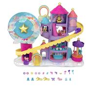 Polly Pocket Coffret Parc Dattractions Arc-En-Ciel De Polly Pocket Avec 3 Manèges, 7 Espaces De Jeu, 2 Poupées, 2 Licornes Et 25 Surprises (30 Éléments De Jeu Au Total)