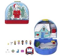 Polly Pocket Coffret Peanuts Collector avec Mini-Figurines, 7 Accessoires thématiques, 4 lieux emblématiques, Snoopy et Woodstock, JFV05