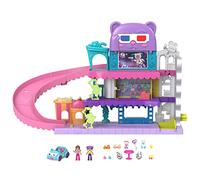 Polly Pocket Coffret Pollyville Multiplexe De Polly avec 2 Mini Figurines, 1 Voiture, 3 Histoires Amusantes Et 11 Accessoires Inclus, Jouet Enfant, A Partir De 4 Ans, HPV39