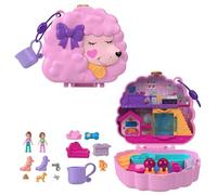 Polly Pocket Coffret Toilettage Caniche avec 2 Figurines, 12 Accessoires, 2 Accessoires Qui Changent De Couleur, Jeu D’Eau, Jouet Enfant, Dès 3 Ans, HKV35