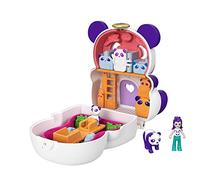 Polly Pocket Coffret Transformable réversible Panda Géant avec Mini-Figurines Polly, Panda et Accessoires, Jouet Enfant, édition 2021, GTM58