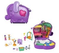 Polly Pocket Coffret Univers Le Zoo Éléphant, Mini-Figurines Polly et Bella, 5 Surprises et 13 Accessoires, Jouet pour Enfant, GTN22
