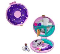 Polly Pocket Coffret Univers Soirée Pyjama Donuts, 2 Mini-Figurines, Accessoires, Autocollants et Surprises cachées, Jouet Enfant, édition 2019, GDK82
