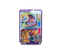 Polly Pocket - Coffret vacances a la plage, Road Trip avec Van camping car - Poupees + chiot + accessoires - Set