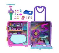 Polly Pocket Coffret Valise Pollyville, Jeu Valise Touristique avec 5 Zones De Jeu, Comprend 4 Figurines Et 1 Véhicule Pocket, Plus 25 Accessoires Inclus, Jouet pour Enfant de 4 Ans et Plus, HKV43