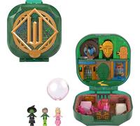 Polly Pocket Coffret Wicked Collector avec Mini-Figurines, 2 Accessoires thématiques, lieux emblématiques (Shiz et Oz), Glinda, Elphaba et Le Magicien, JFV04