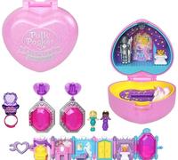 Polly Pocket Collector Compact with 2 Dolls, Keepsake Collection Royal Ball Jewelry Accessories Set, Collectible Toy with Unicorn Castle Theme