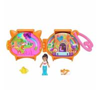 Polly Pocket Ensemble de jeu compact Pet Connects Fox – 2 mini figurines et accessoires – Dès 4 ans