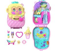 Polly Pocket Coffret Ananas et Ouistiti – Jouet de voyage avec 1 mini-figurine, hamac – JKC49