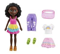 Polly Pocket Ensemble de mode Rainbow Pop comprenant une poupée, des vêtements et des accessoires supplémentaires pour filles à partir de 4 ans