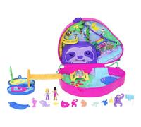 Polly Pocket Coffret 2 en 1 La Famille des Paresseux – 12 accessoires, 8 animaux, 2 mini-figurines