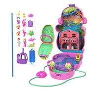 Polly Pocket Coffret Maman Singe et Son Bébé HWP04 – 13 accessoires, sac à main 2-en-1