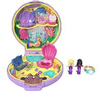 Polly Pocket Keepsake Collection Mermaid Dreams Compact à collectionner, thème sous la mer, boîte spéciale, 2 poupées sirène, bague portable et plus encore, cadeau de collection, à partir de 4 ans