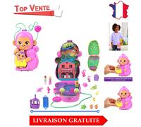 Polly Pocket Maman Singe et Son Bébé Coffret avec animaux et 13 accessoires, ...