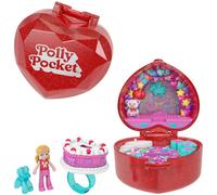 Polly Pocket Coffret boîte à bijoux 80ème anniversaire avec poupée, ballon animal et bague JGK21