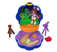 Polly Pocket Mini-Coffret Bleu Shani Camping Aventure avec 1 Mini-Figurine et Accessoires Télescope et Trousse de Secours, Jouet Enfant, édition 2018, FWN40, Multicolore