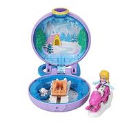 Polly Pocket Mini-Coffret Univers Mauve Polly à la Neige avec Mini-Figurine, 2 Surprises et 3 Accessoires, Jouet Enfant, Edition 2020, GKJ41 Noir
