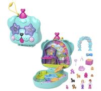 Polly Pocket Coffret Anniversaire Chiot Mini-Univers, 2 mini-figurines, 14 accessoires, 4 ans, HKV30