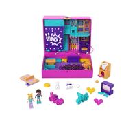Polly Pocket Coffret Arcade en Folie, thème Jeux, avec Mini-Figurines Polly et Shani, 5 Surprises, 12 Accessoires, Jouet pour Enfant, HCG15