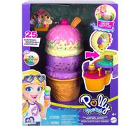 Polly Pocket Coffret Multifacettes Glace , Mini-Figurines Polly et Lila, 25 Accessoires Surprise, Jouet pour Enfant, HFR00