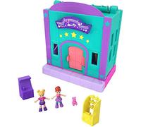 Polly Pocket Pollyville La Salle de Jeux, 2 Mini-Figurines Polly et Lila, Accessoires et Autocollants, Jouet Enfant, édition 2019, GFP41