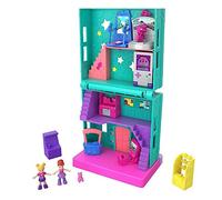Polly Pocket Pollyville Le Restaurant, 2 Mini-Figurines Polly et Shani, Accessoires et Autocollants, Jouet Enfant, GGC30
