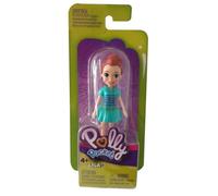 Polly Pocket poupée unique VIOLET avec jupe turquoise et rayures FWY22