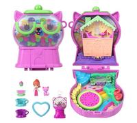 Polly Pocket – Coffret Chaton Pastèque JKC50, 1 mini-figurine, manège en tasse et accessoires fruits