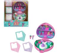 Polly Pocket Tampon 35ème Anniversaire Coffret Collector avec poupées, 2 Mini-Figurines, 3 tampons festifs et 12 Cartes Postales, HPW20