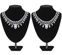 POLMART 2 Pcs Présentoir de Collier, Noir, P: 29x20 cm