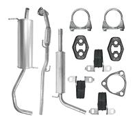 POLMOstrow Tuyau collecteur d’échappement et Pot d’échappement central et Pot d’échappement arrière pour VW Polo 4 IV 9N 1.2 Hayon 2001-03.2006