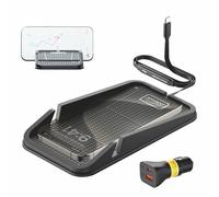 Polmxs Chargeur de Voiture sans Fil 15W antidérapant 2 en 1 Support de téléphone de Voiture sans Fil avec Chargeur de Voiture 40 W pour iPhone 16 15 Pro Max 14 13 12 Samsung Google Aiprods