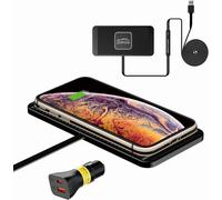 Polmxs Wireless Car Charger, 15w Diy Fast Wireless Charger With Qc 3.0 Car Charger Compatible With Airpods, Iphone 16/15/14/13/12/11/X, Samsung S24/S23/S22 (1m Cable)