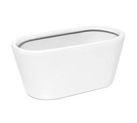 Polnix Pot de Fleur Verre Piano Blanc Long: 20.5 cm larg 8.5 cm ht 9 cm