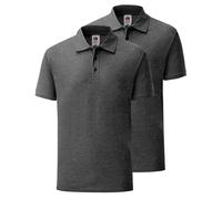 Polo 65/35 Fruit of the Loom M, L, XL, XXL, 3XL, 4XL, 5XL, également des ensembles de couleurs, Gris foncé chiné + sac de sport Myshirt, M