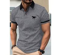 Polo à manches courtes avec imprimé de cheval au galop pour hommes, t-shirt décontracté à manches courtes minimaliste et rétro, léger, polyvalent pour le sport et les activités extérieures L,M,S,XL,XX