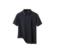 Polo à manches courtes en soie glacée à séchage rapide pour homme, Noir , 6XL