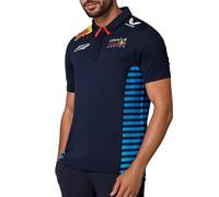Polo à Manches Courtes Officiel Homme Oracle Red Bull Racing Teamline Max Verstappen - Bleu (FR/ES, Alpha/Lettres, L, Taille Normale, Taille Normale, Bleu)