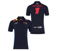 Polo à Manches Courtes Officiel Homme Oracle Red Bull Racing Teamline Max Verstappen - Bleu (FR/ES, Alpha/Lettres, 3TG, Taille Normale, Taille Normale, Bleu)