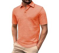 Polo à Manches Courtes pour Homme, Anti-humidité, séchage Rapide, léger, décontracté, col à Revers, Polo Orange pour Homme, M