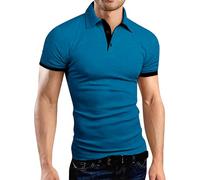 Polo à manches courtes pour homme, coupe ajustée, extensible, respirant, doux, infroissable, évacuation de l'humidité, rafraîchissant, décontracté pour le bureau et le quotidien, BU1., XL