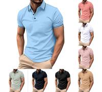 Polo à Manches Courtes pour Homme, Coupe Droite, col boutonné, Haut Classique, élégant et Basique, Polos Blancs pour Hommes, 5XL