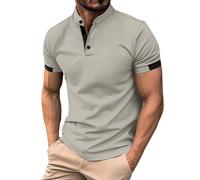 Polo à Manches Courtes pour Homme Ete Col Boutonné Polo de Golf Couleur Unie Revers T-Shirt de Sports Tennis Travail Golf Confort Casual Hauts Slim Fit Poloshirts